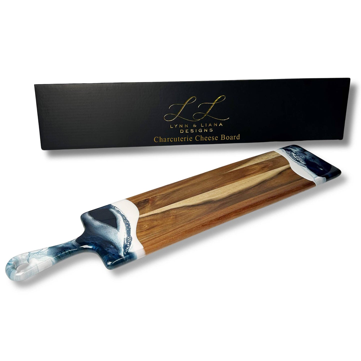 Resin Cheese board / Charcuterie Board - Baguette 5"x24": Onyx