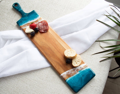 Resin Cheese board / Charcuterie Board - Baguette 5"x24": Onyx