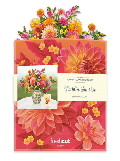 Dahlia Sunrise Pop-up Greeting Cards