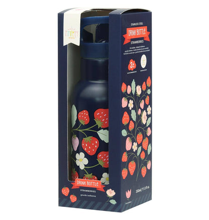 Kids stainless steel drink/ water bottle: Strawberries