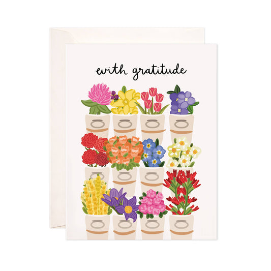 Flower Stand Gratitude Greeting Card - Thank You Card: Single Card