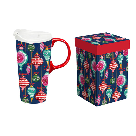 Ornaments Ceramic Perfect Travel Cup with Gift Box, 17 oz.