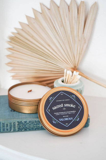 Sacred Smoke Candle Tin | Frankincense, Myrrh, Oud Candle
