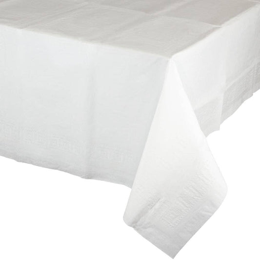 White Tablecover, 54X108" Paper/Poly