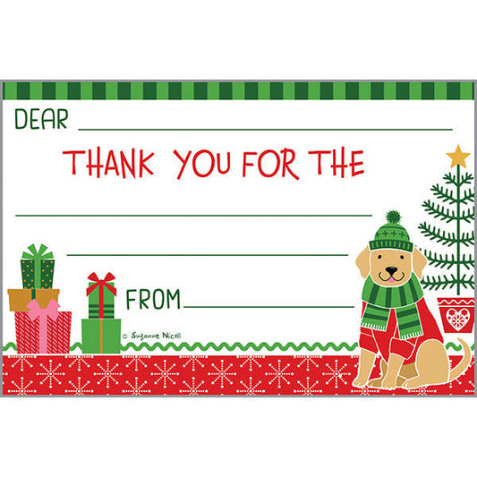 Christmas Dog Holiday Kids Thank You Postcards