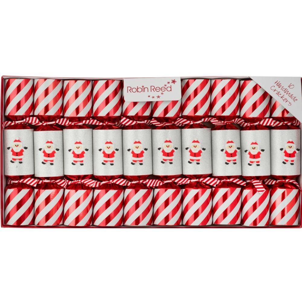 Robin Reed Candy Cane Santa Christmas Crackers – 10 Pack