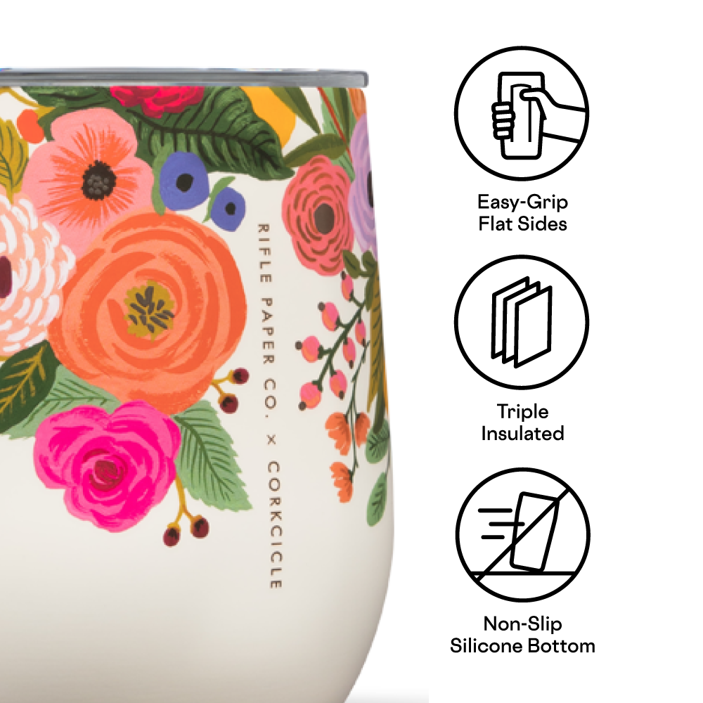 Stemless - 12oz Rifle Paper - Garden Party Cream