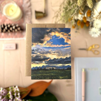 Sunset Skyscape — Everyday, Birthday, Thank you Card: Eco-friendly card pocket