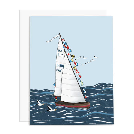 Happy Birthday Sailboat Greeting Card