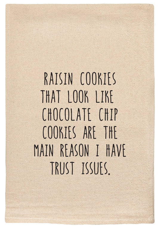 Raisin cookies look like chocolate chip Kitchen Tea Towels