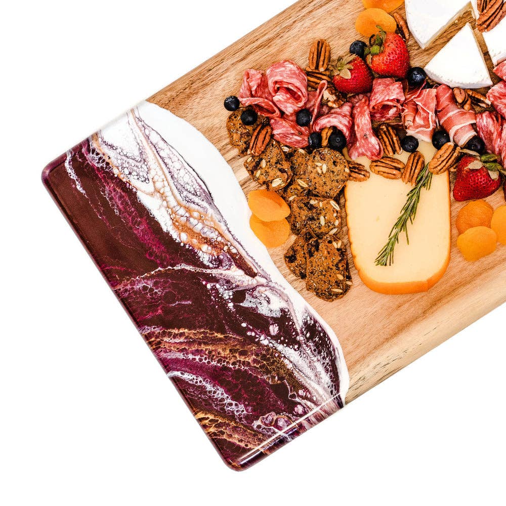 Acacia Charcuterie Boards  Raspberry White Gold / Bread Board