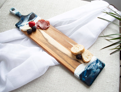 Resin Cheese board / Charcuterie Board - Baguette 5"x24": Onyx