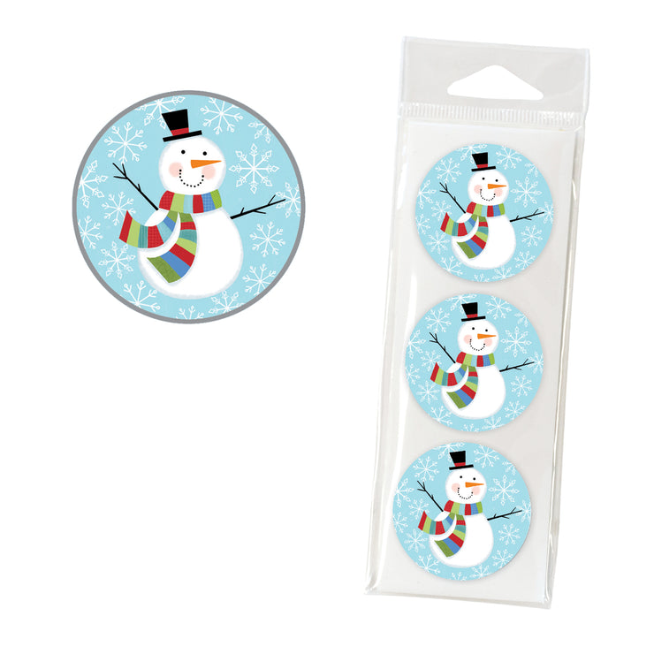 Stripe Scarf Snowman Holiday Envelope Seals