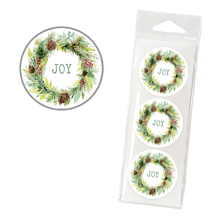 Holiday Envelope Seals - Pinecone Wreath