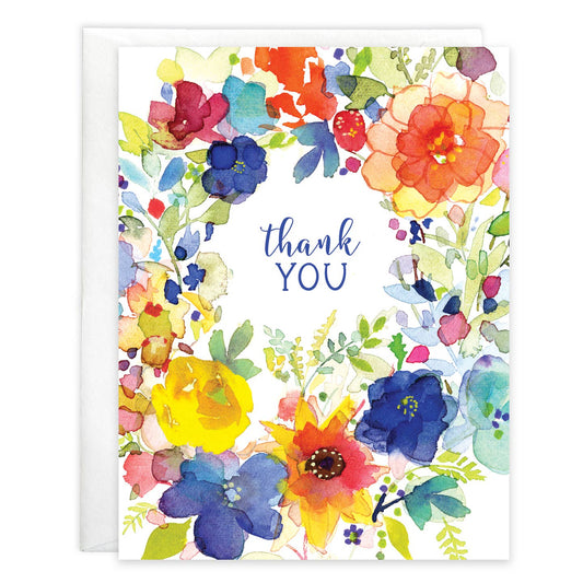 Thank You All Flowers Packaged Blank Note -