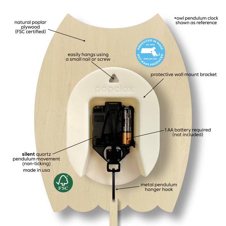 Shark Pendulum Clock - Wood