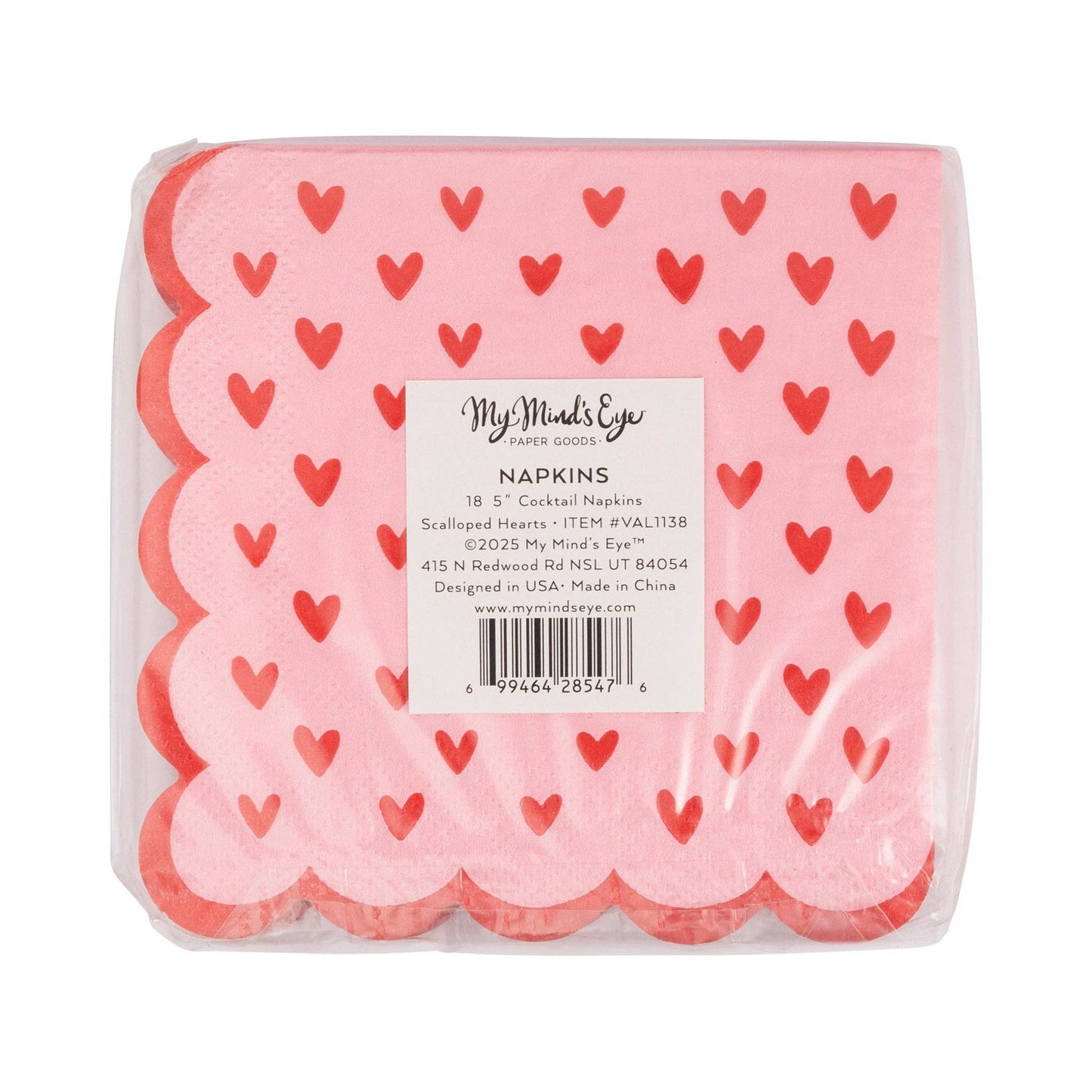 Scalloped Hearts Cocktail Napkin