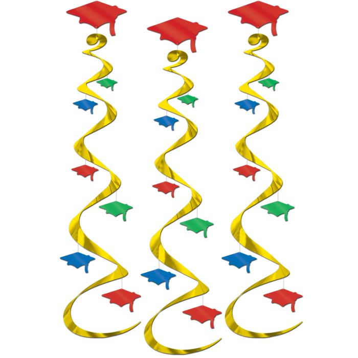 Grad Cap Whirls Multi Color