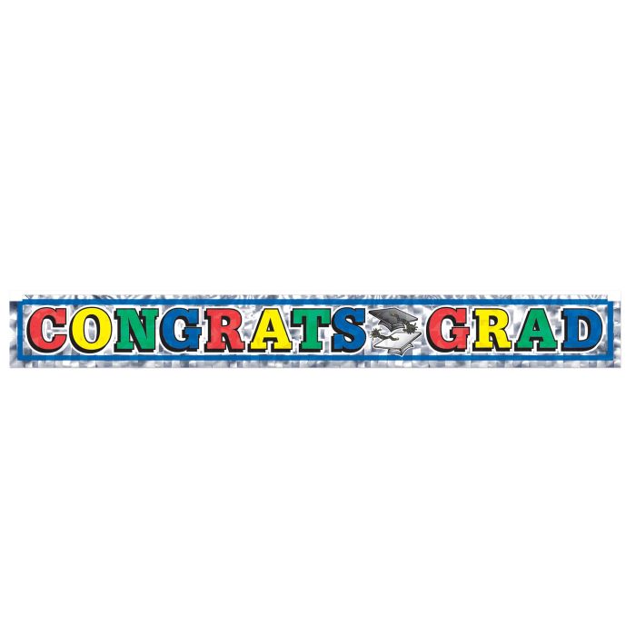 Metallic Fringed Banner Congrats Grad