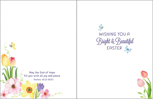 Spring Flower Wreath Easter Greeting Card