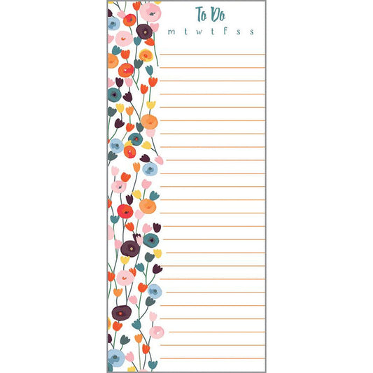 Boho Flowers List Pad