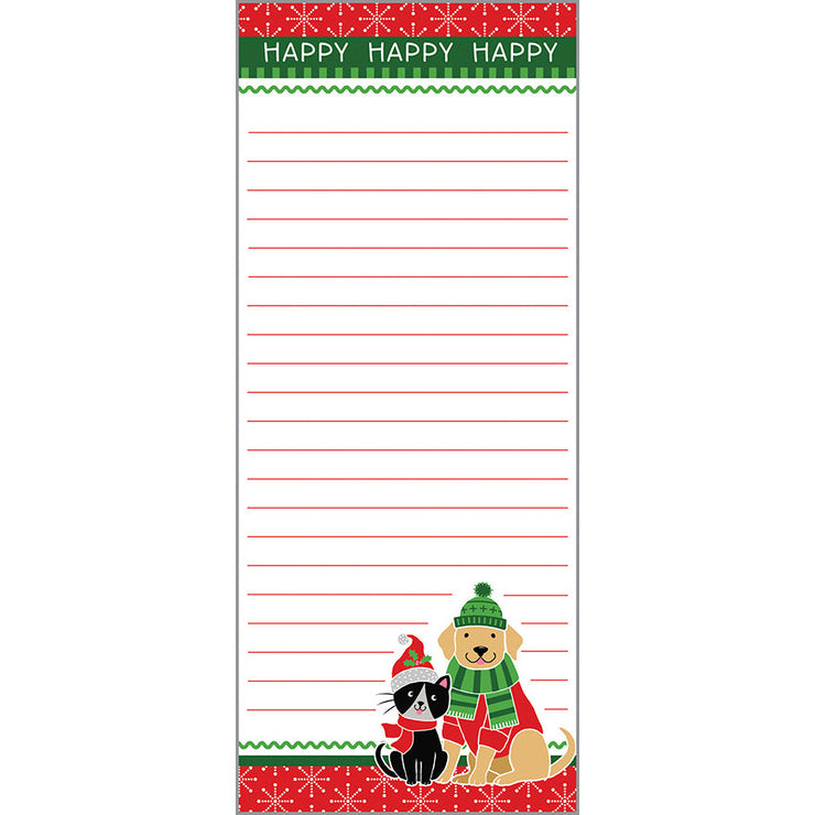 Christmas Cat and Dog Holiday List Pad