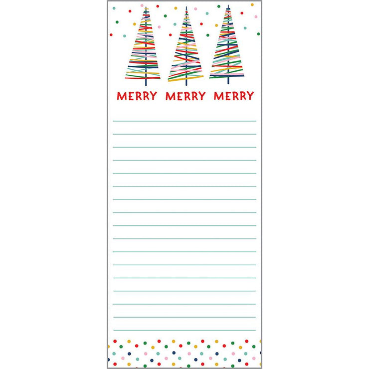 Holiday List Pad- Stripe Holiday Trees