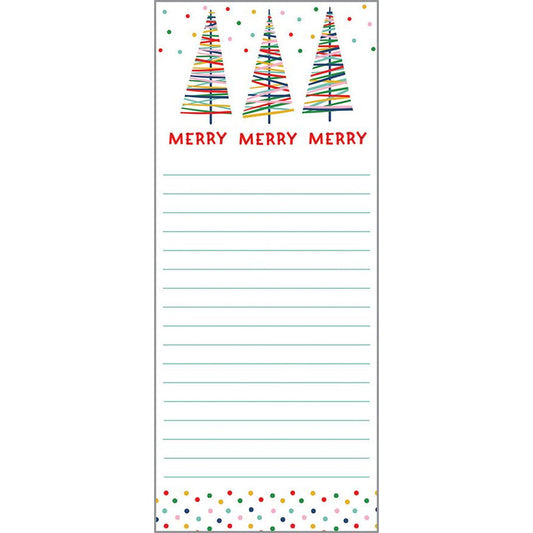 Holiday List Pad- Stripe Holiday Trees