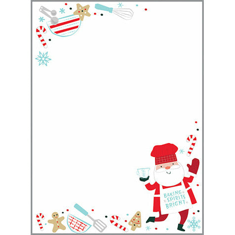 Baking Santa Holiday Memo Pad