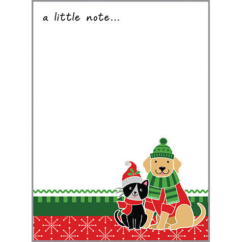 Christmas Cat and Dog Holiday Memo Pad