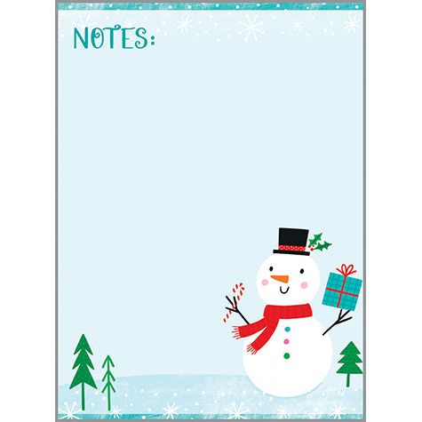 Holiday Memo Pad - Red Scarf Snowman