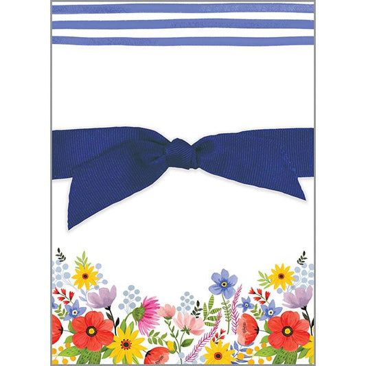 Blue Stripes and Flowers Chunky Bow Pad