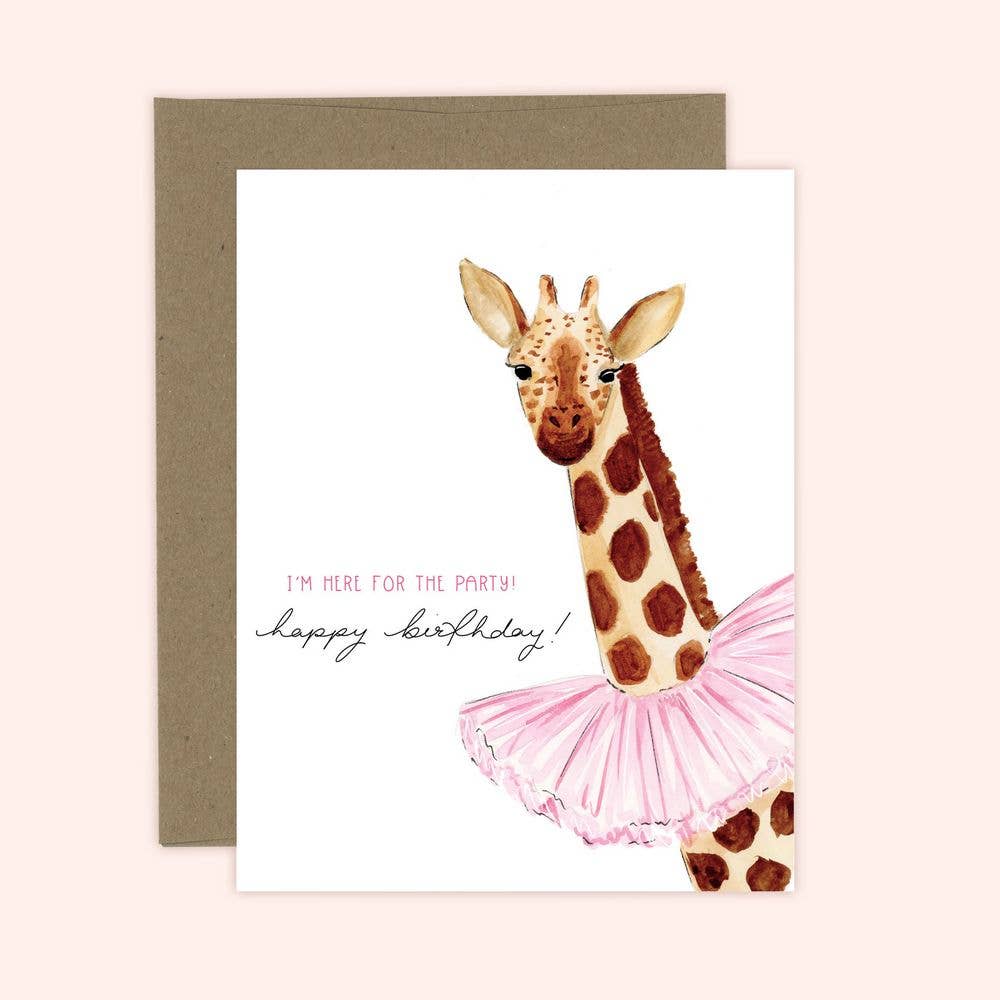 Here for the Party! Children's Birthday Card: Kraft