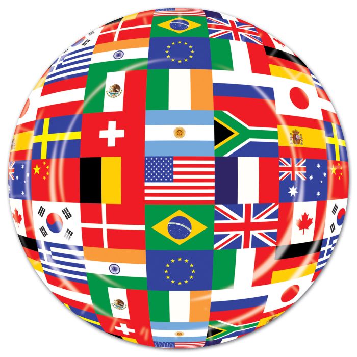International Flag Dessert Plates