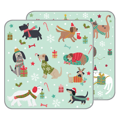 Holiday Paper Coasters- Dogs and Cats in Scarves