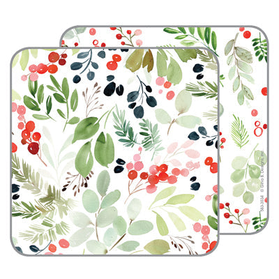 Soft Greens Holiday Paper Coasters