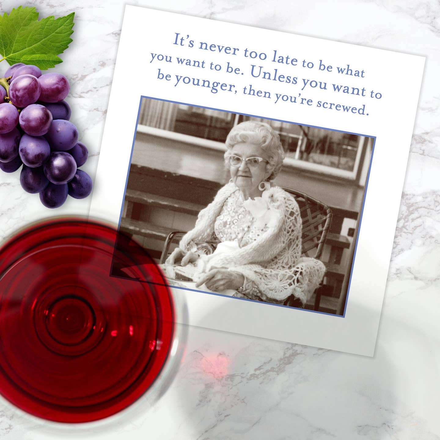 Never Too Late Beverage Napkin