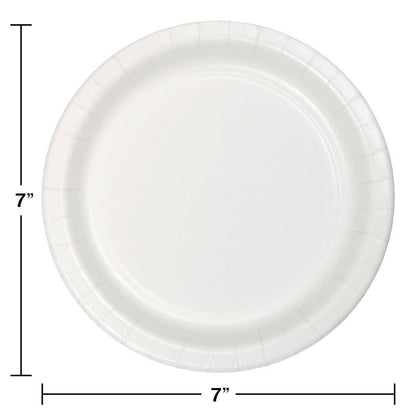 White Paper 6.75 inch Dessert Plates, 24/Pkg