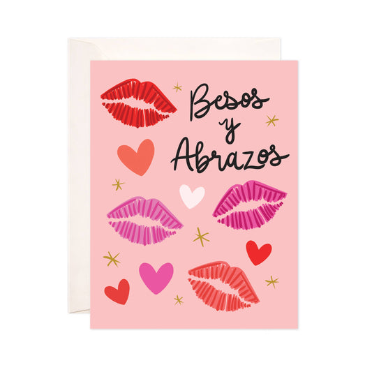 Besos y Abrazos Greeting Card - Spanish Love Card