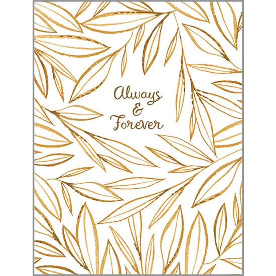 Wedding Greeting Card - Gold Leaves