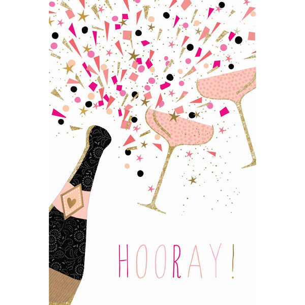 Hooray Champagne Engagement Card Sara Miller