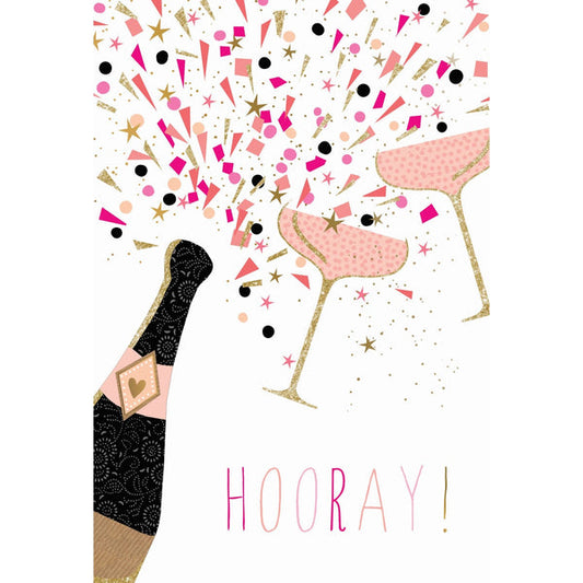 Hooray Champagne Engagement Card Sara Miller