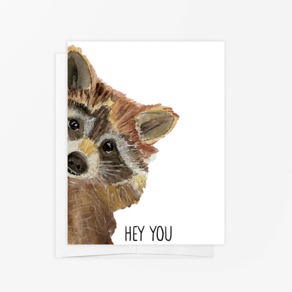 Greeting Card - Hey You Raccoon