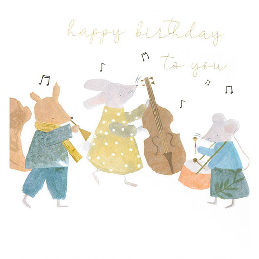 Birthday Musical Animals Greeting Card