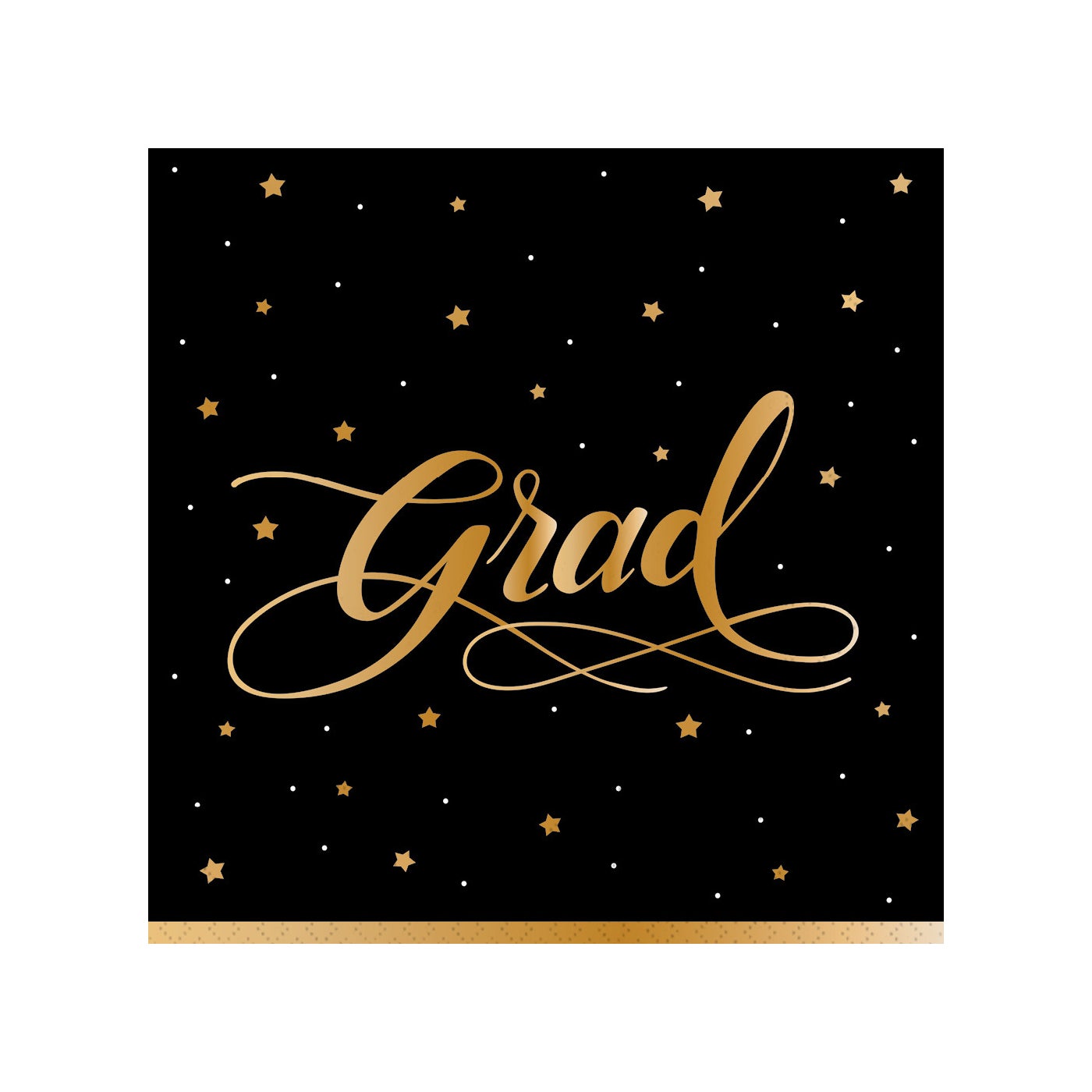 Gold Star Grad Beverage Napkin