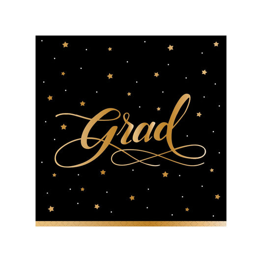 Gold Star Grad Beverage Napkin