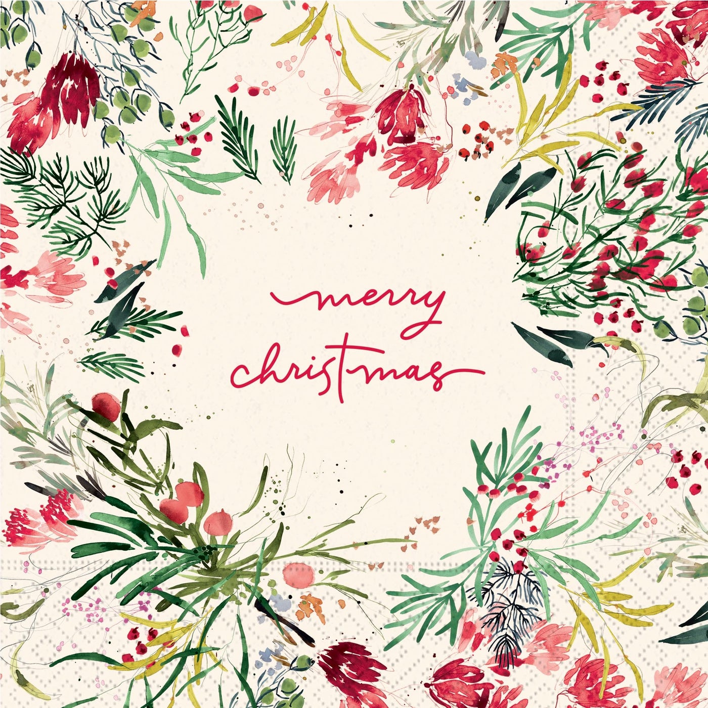 Merry Christmas Splendor Luncheon Napkin