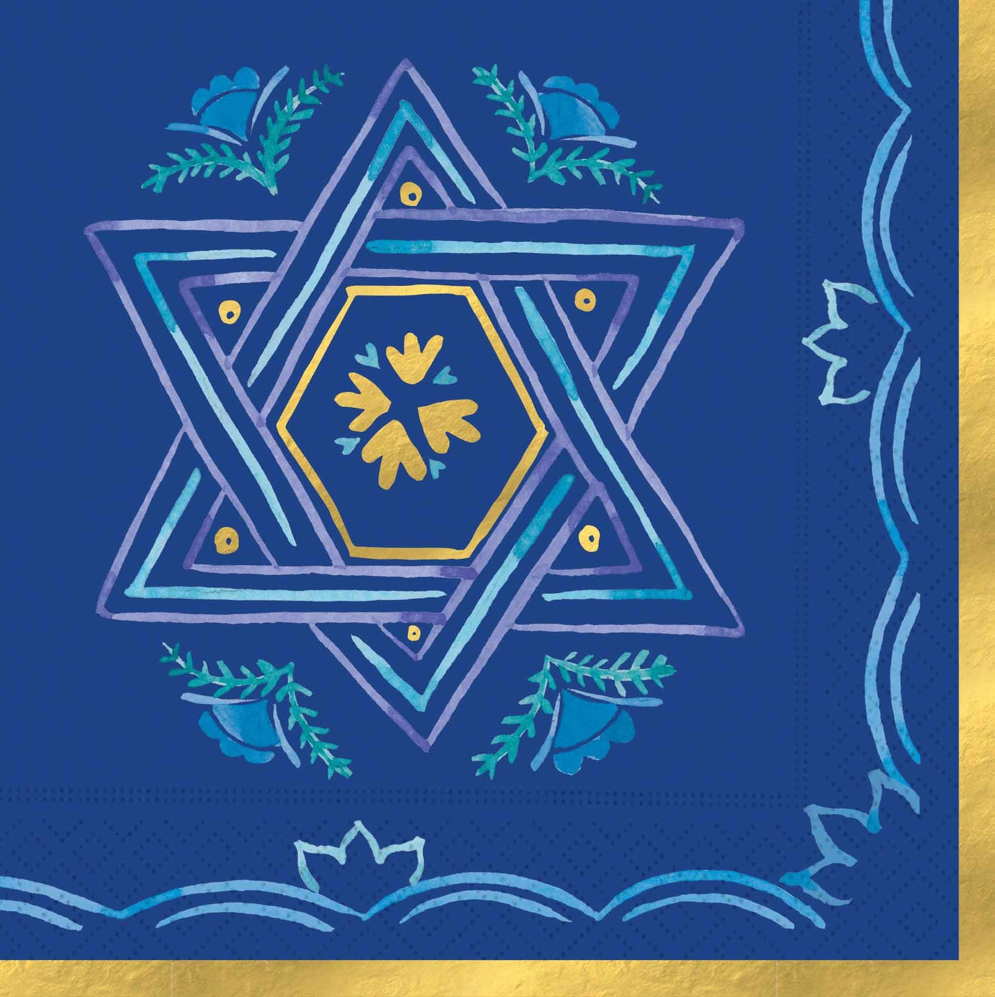 Elegant Hanukkah-Vibrant Luncheon Napkin