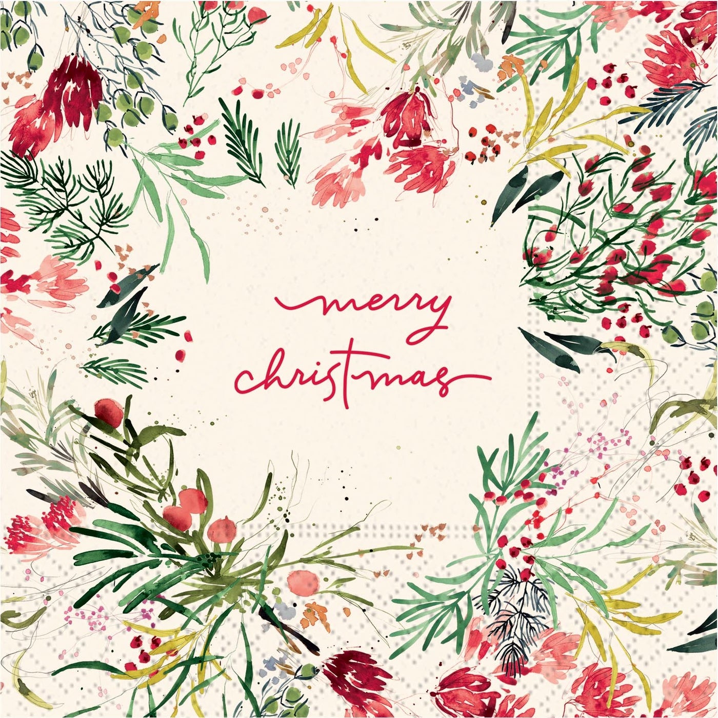 Merry Christmas Splendor Beverage Napkins