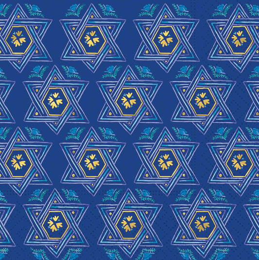 Elegant Hanukkah-Vibrant Beverage Napkin